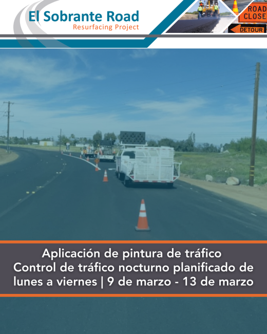 El Sobrante Road Resurfacing Update March 9 in Spanish