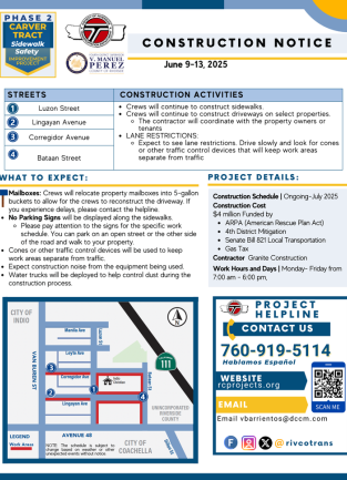Carver Tract construction notice