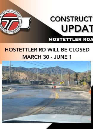 Hostettler Road Closure Notice